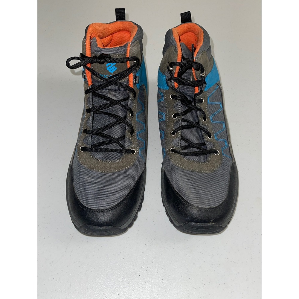 Rocawear Hector Mens Hiking Boots Grey Blue Orange Size 13 Mid Top Rugged Sole